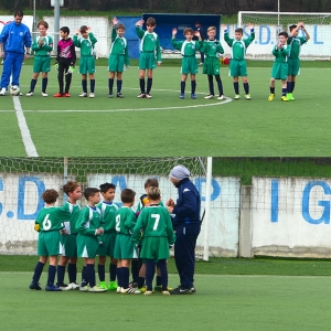 Il saluto prima dell&#039;incontro e la squadra con Mister Ponte