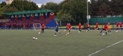 Lucento, gli istruttori della Scuola calcio: Domenico Delli Calici ai 2011, Sergio Pinna, Pietro Delise e Antonio Scarfone ai 2008