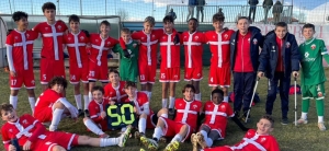 La festa del Cuneo Olmo per la vittoria sull'Albese