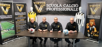 Il direttivo Virtus Calcio: da sinistra Francesco Airola, Simone Mascolo, Marco Scognamiglio e Valter Causin